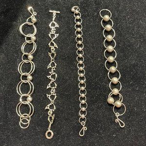 COPY - Jenni K 925 Sterling Silver Bracelet Lot of 4